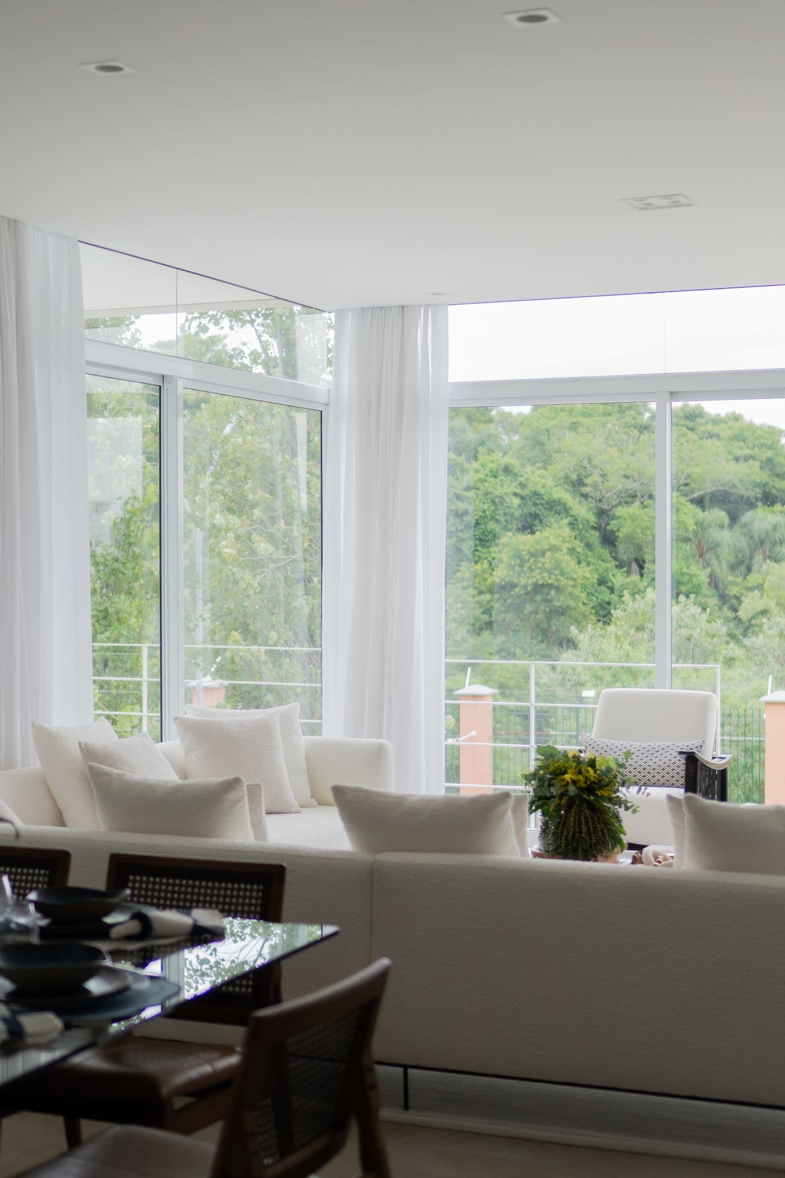Interior view through glazing